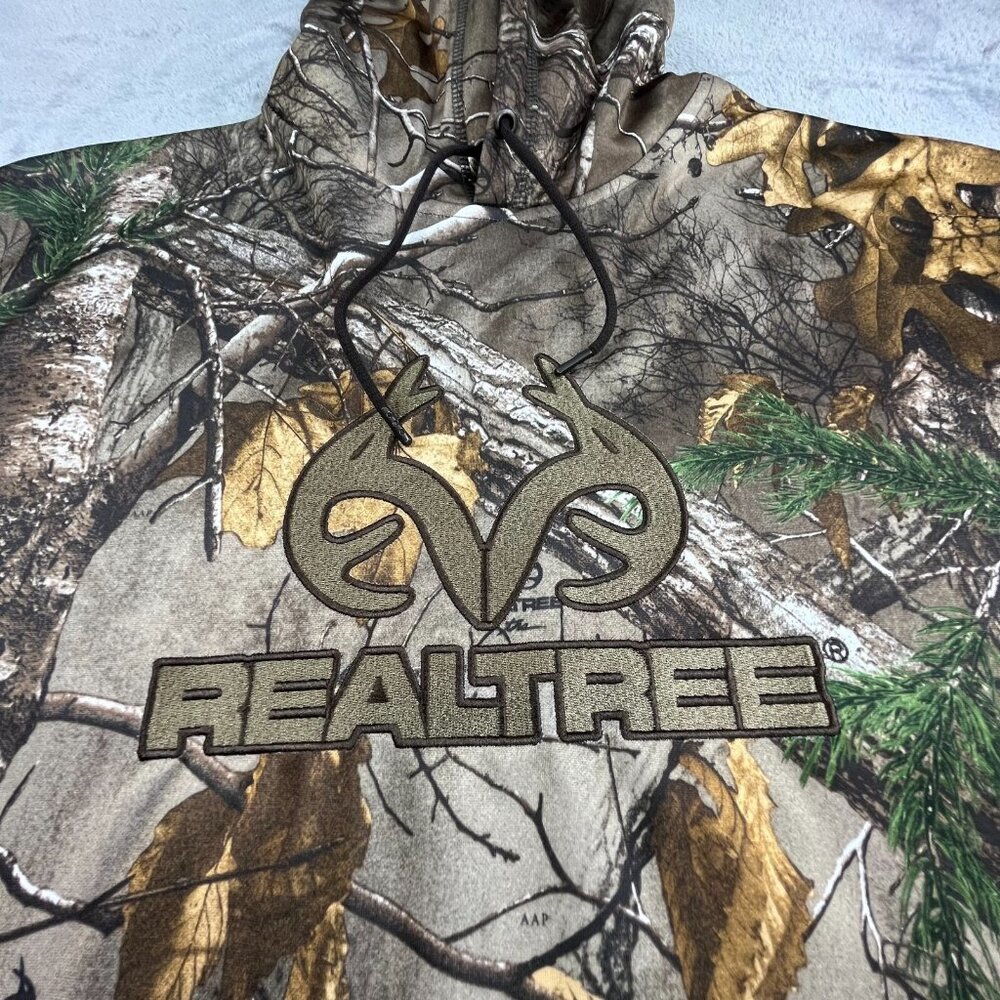 Realtree Edge Pullover Hoodie Mens L Brown Camouflage Fleece Hunting Y2K Fishing - Picture 7 of 9